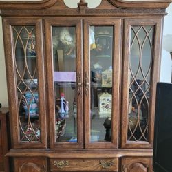Dining Cabinet And Dining Table And Clock