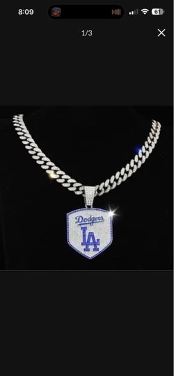 LA Dodgers Iced Out Cuban Link Necklace