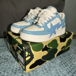 BAPE STA OS #3 MENS Light Blue And White