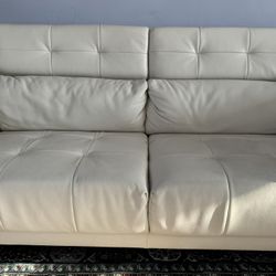 White Leather Couches 