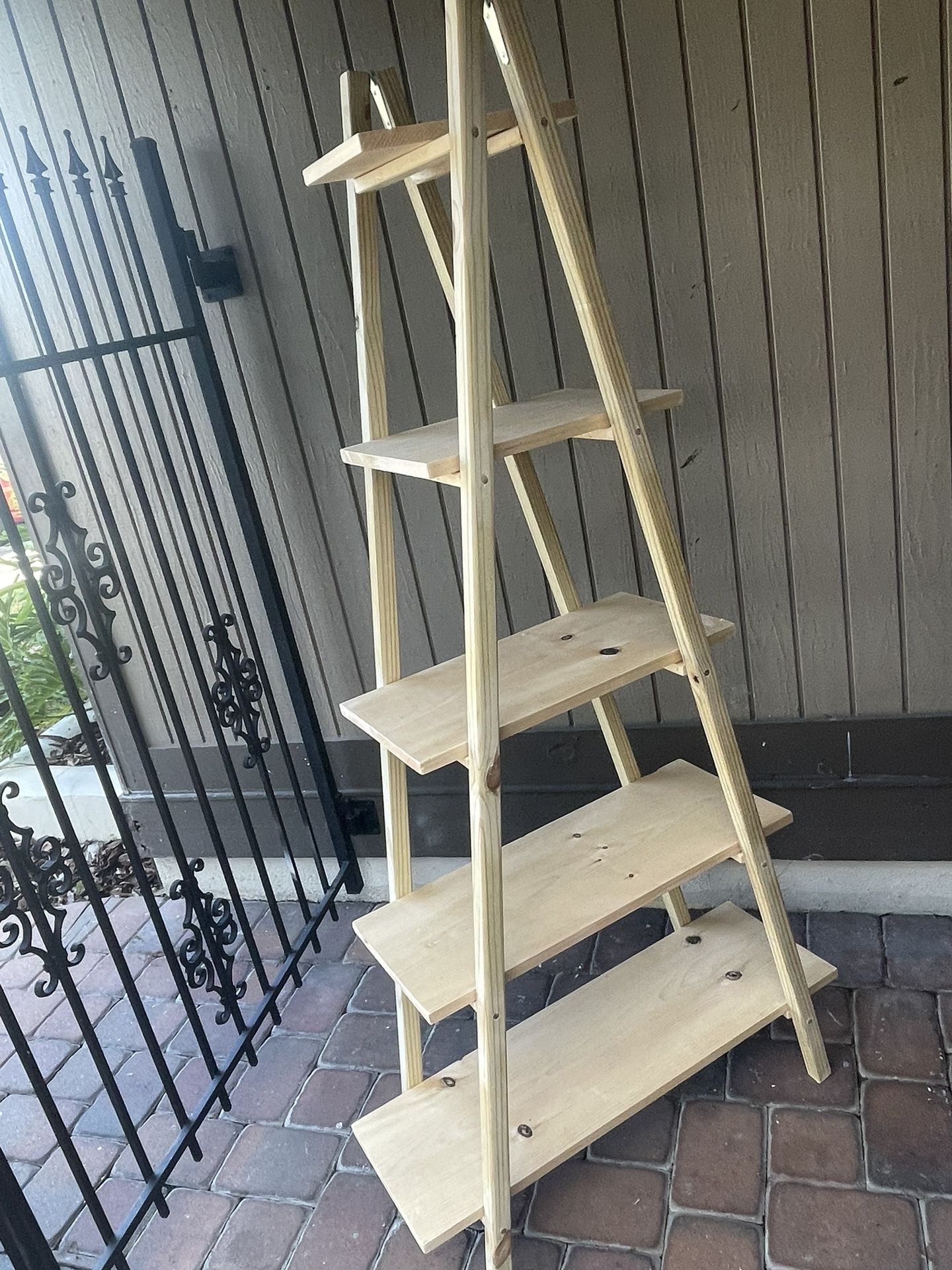 Rustic Cascade Ladder Shelf/ 5-Tier Bookcase/ A-Frame Ladder Shelf/ Custom/ Bedroom/ Living Room