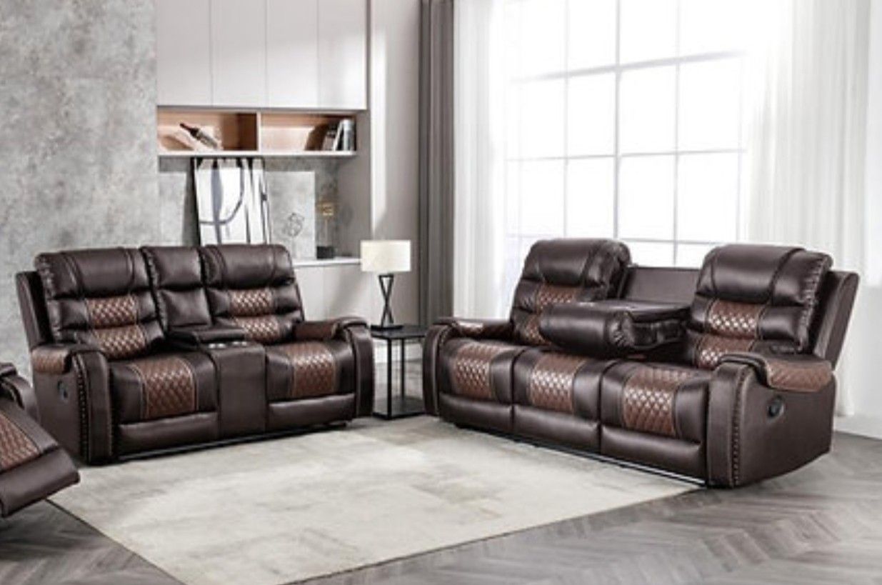 2 PC RECLINING SOFA AND LOVESEAT NEW
