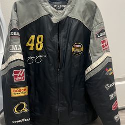 Vintage Jimmie Johnson #48 NASCAR Leather Jacket (XL)
