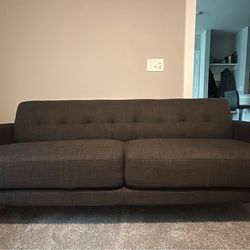 Modern Charcoal Sofa – (Like New)