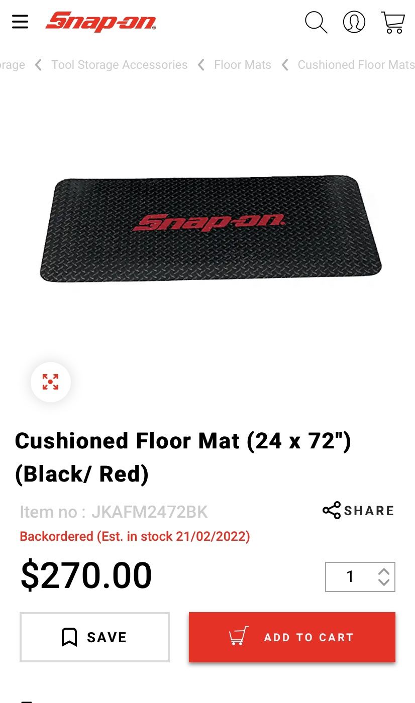 Snap On Cushioned Floor Mat Brand New
