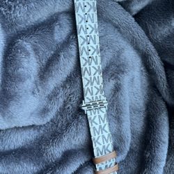 White And Light Brown Leather Michael Kors  Apple Watch Wrist Band 