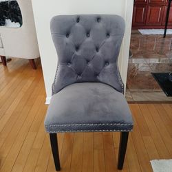 Set Of 4 Velvet Dining Chairs