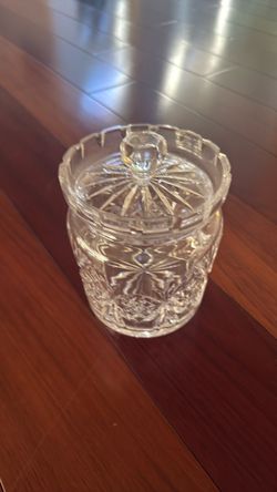 Vintage Cut Crystal Glass Sugar Bowl / Candy Dish with Lid