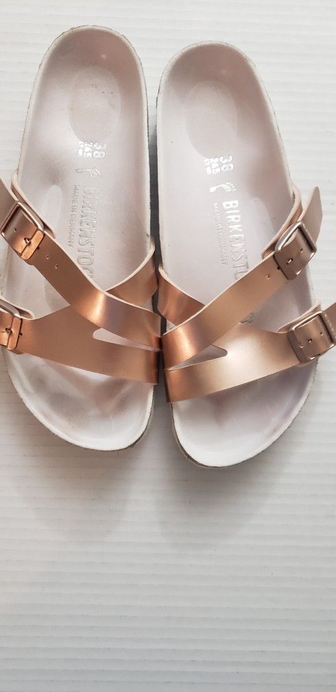 Birkenstock Womens YAO HEX Metallic Copper Birko-Flor Sandals size 8