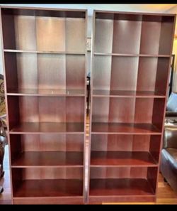 Bookcase set matching bookshelves pair shelf shelving room furniture bookshelf bookcases organizer case stand book unit