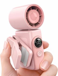 Clip-On Portable Fan for Strollers, Handheld Turbo Fan for Travel Small But Mighty Mini Fan, Detachable 360° Rotating Clip, LED Display, Rechargeable,