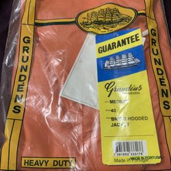 M Grundens Orange Rain Jacket