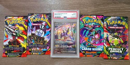 Miraidon ex SAR PSA 8+4 SEALED PACKS
Pokemon cards and packs
