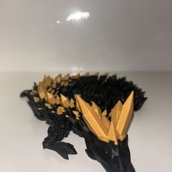 3D Printed Black&Gold Crystal Dragon 