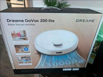 Dreame GoVac 200L 2-in-1 Robotic Vacuum & Mop, Bagless Cordless, White