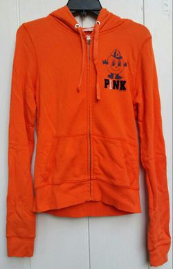 Victoria's Secret PINK Collegiate Collection Orange Sweat Jacket Size Medium