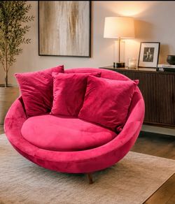 ROUND LOVESEAT RED VELVET