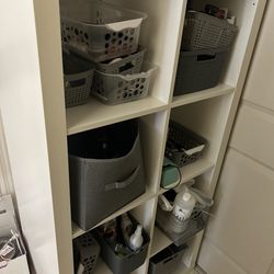 White bookcase 8 shelves storage