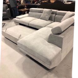 Brand New 🚀 2 Piece L Shaped Sectional Sofa With Pull Out Sleeper Bed 
