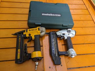 HITACHI 18 BRAD NAILER AND DEWALT 18 STAPLER 
