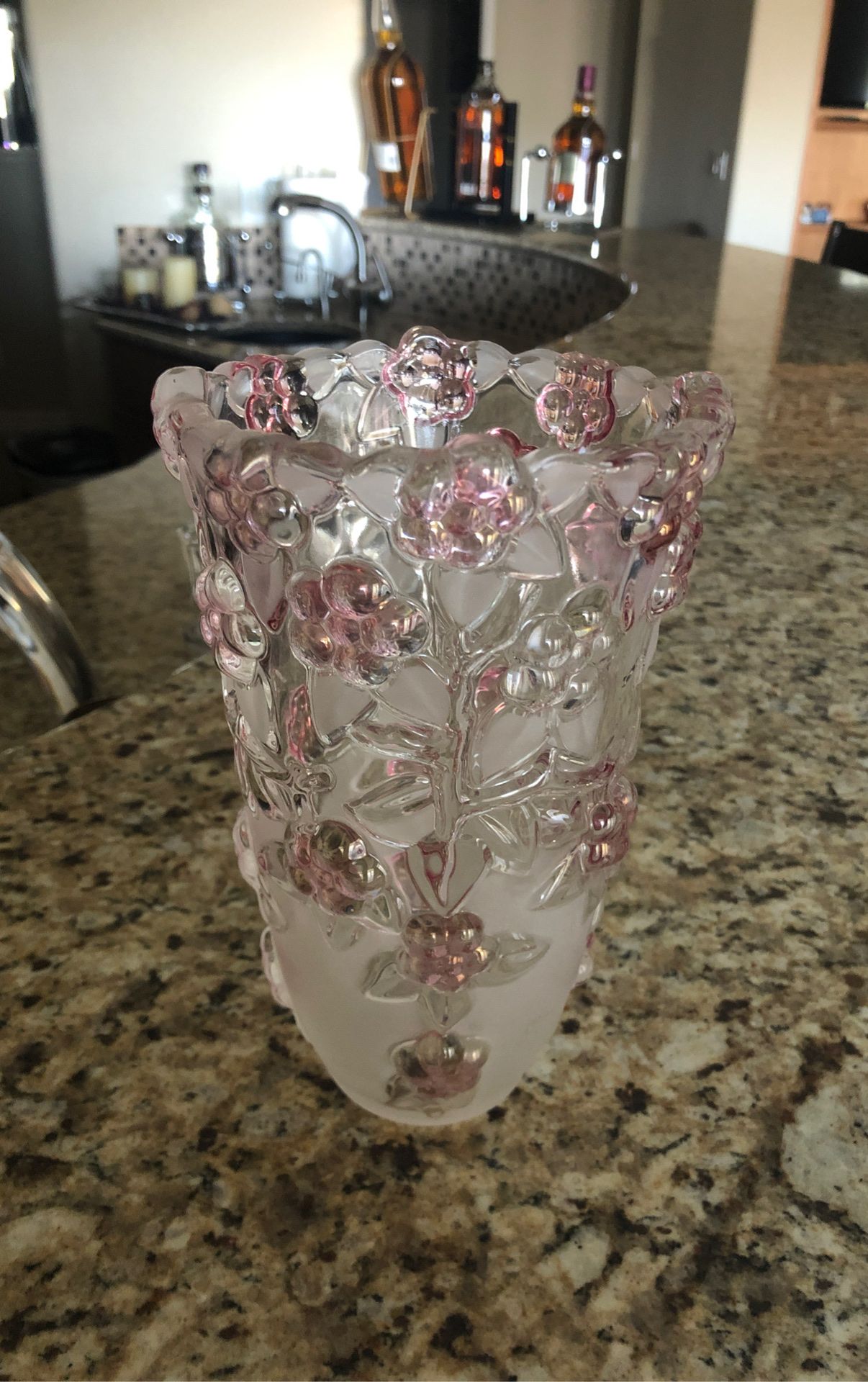 Pink shaded flower vase