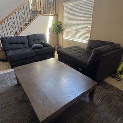 L Shape Couches And Table 