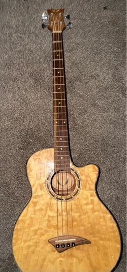 Dean Exotica Quilt Ash Acoustic-Electric Bass Guitar