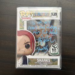 Shanks One Piece Signed Certified Funko Pop 