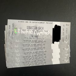 Concert Tickets: Sebastian Bach: What Do I Got To Lose Tour - ALL AGES @The Forge - Joliet, IL (6/07/24 @8pm) x8 Together