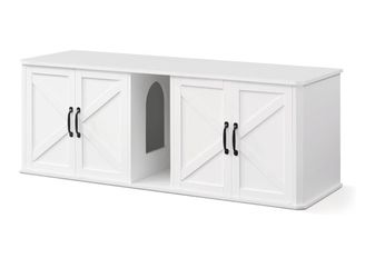 Double Cat Litter Box Enclosure,