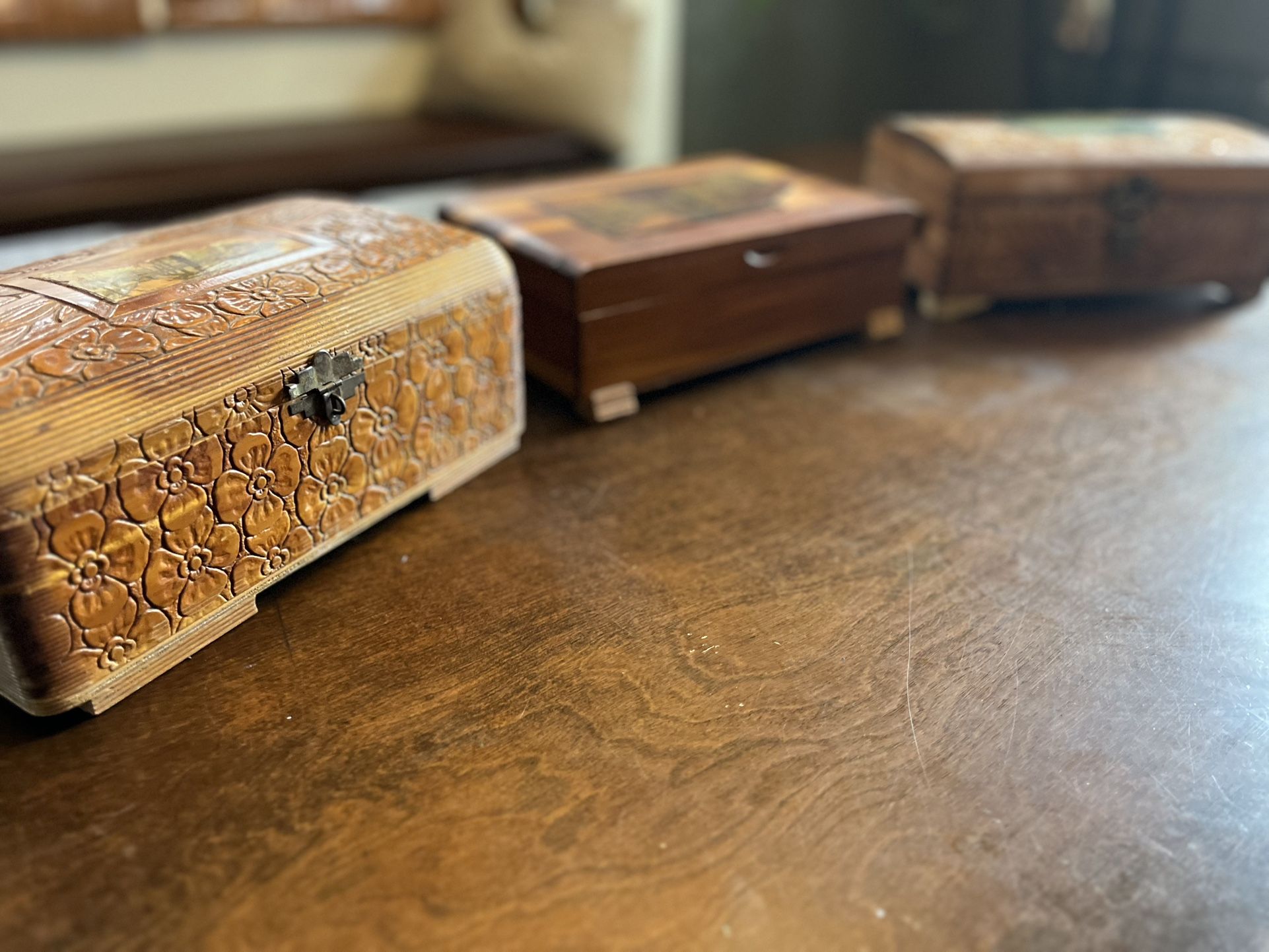 Carved Wooden Boxes