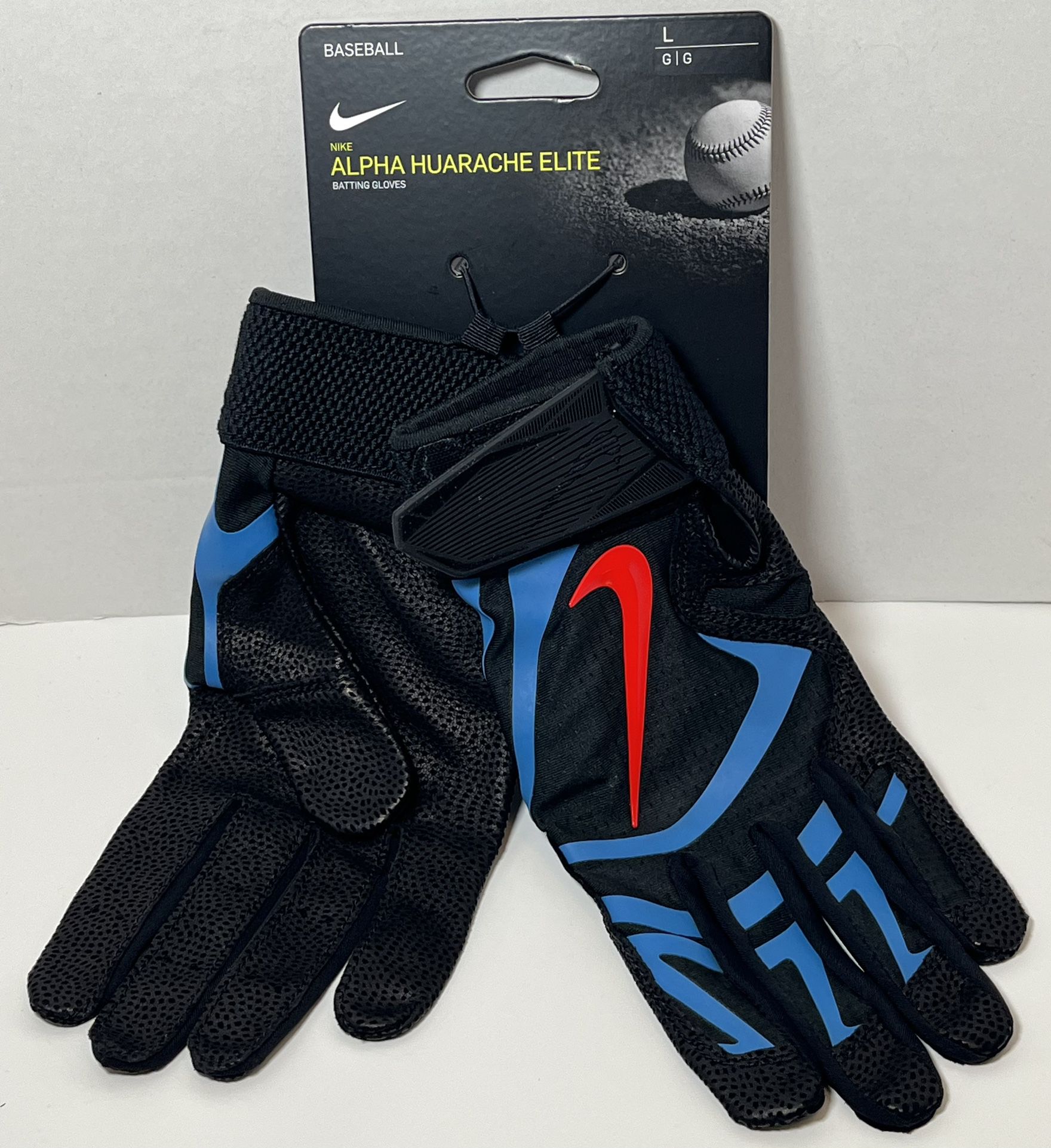 Nike Alpha Huarache Elite Baseball Batting Gloves Black Blue Red Size Large & 2XL CV0720-090 New