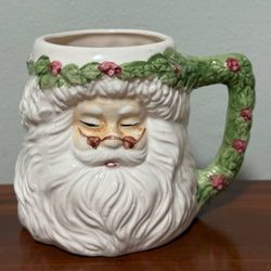 Vintage Collectible Santa Claus Christmas Holidays Ceramic Mug Cup
