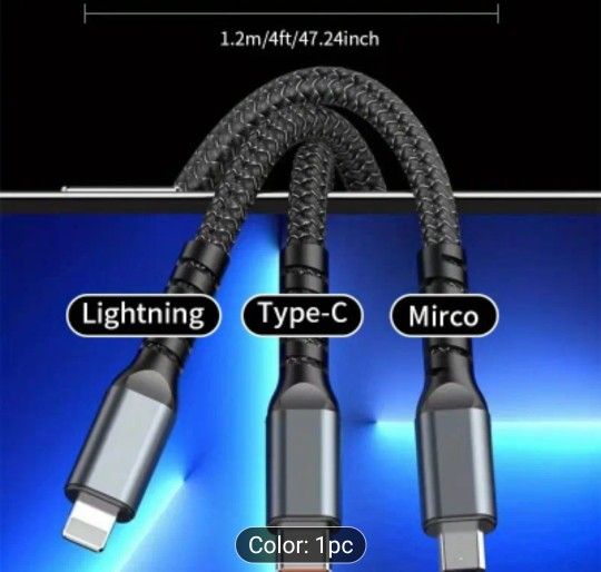 Multi Head Charging Cable,iphone, Type C, And Android