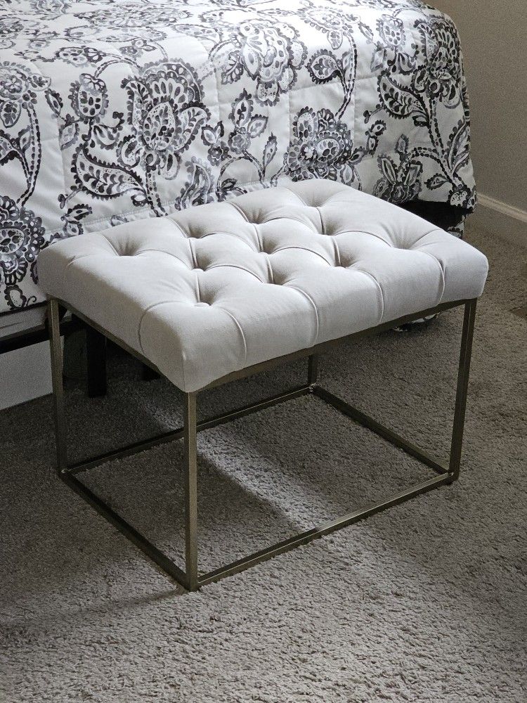 Gray Cushioned Stool