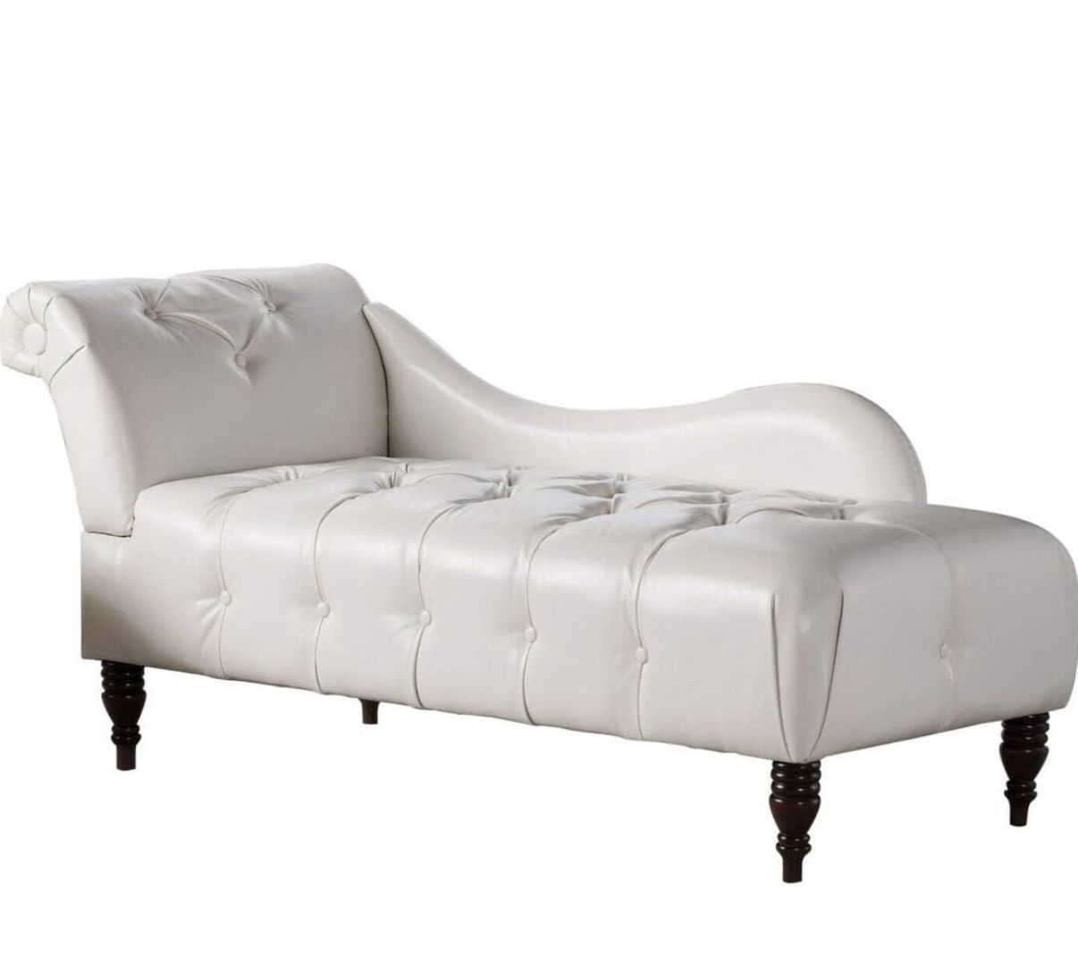 Christopher Knight Home Antonya Vegan Leather Tufted Chaise Lounge, Ivory