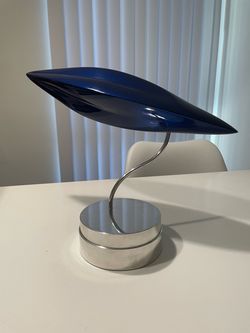 Futuristic Carbon Fiber Sculpture Sculptural Art Speed Form with Metal Stand (UFO / Spaceship)