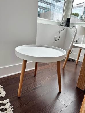 White Wood Side Table