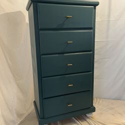 Solid Wood 52” Tall Teal Dresser