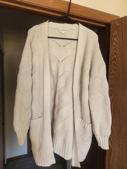 OLIVE + OAK adult long-sleeved open front sweater, lounger