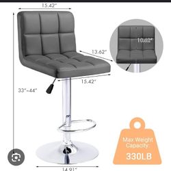 Faux Leather Height Adjustable Swivel Bar Stool