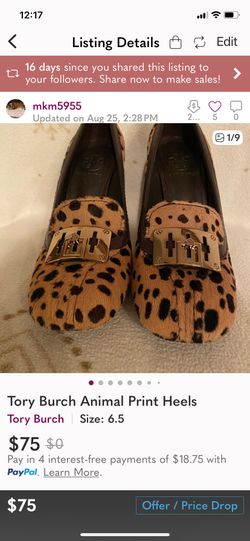 Tory Burch Animal Print Heels 