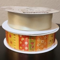 2 Spring Rolls Kirkland Wire-edged Ribbon, approx 85 yards total