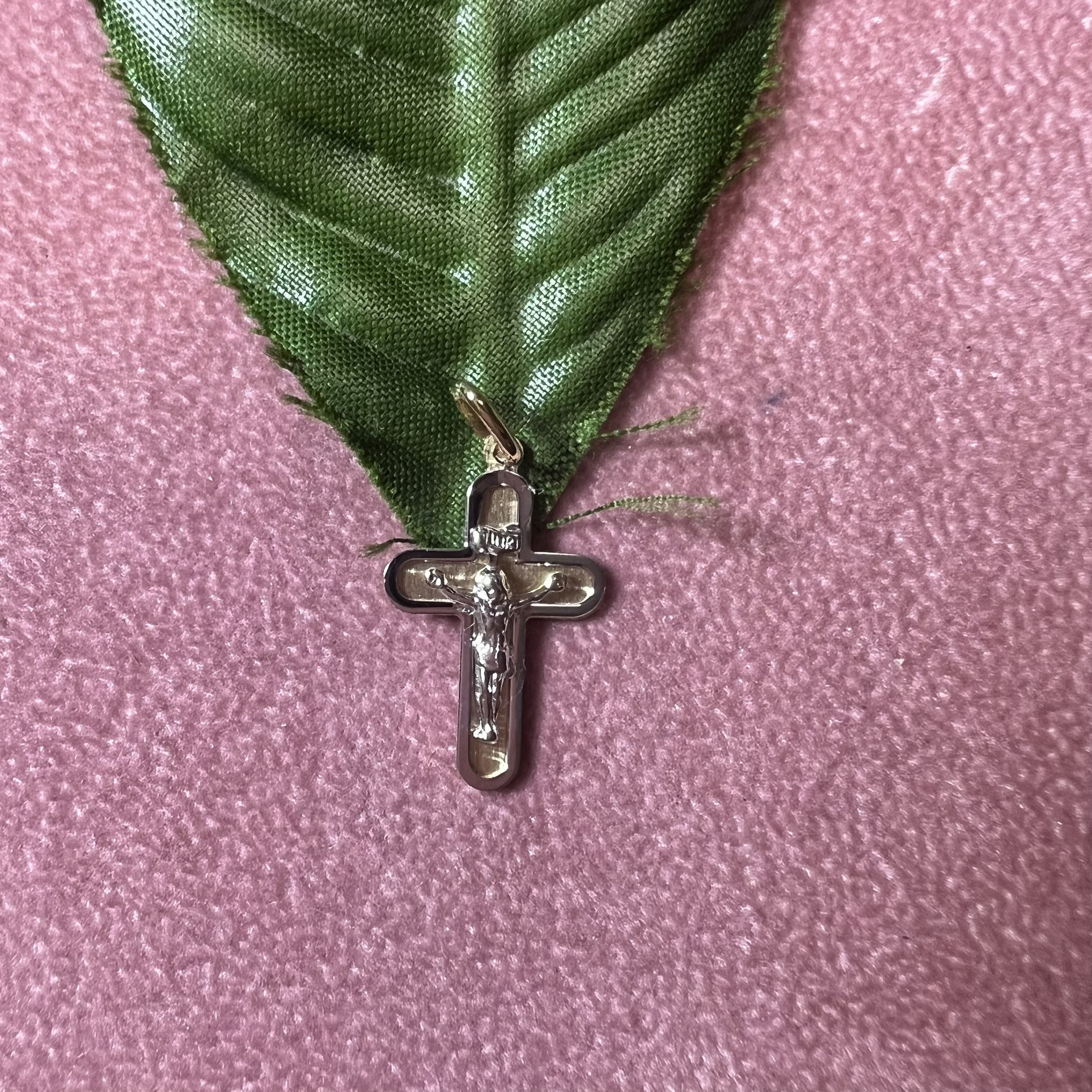 14kt. Gold Cross Pendant Two Tone