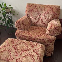 Chair And Ottoman.  Comfy, Clean, Non Smoking Home.  Great Condition.