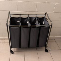 4-Bag Heavy Duty Laundry Sorter Rolling Cart
