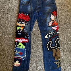 Baggy Jeans w/ Unique Patchwork