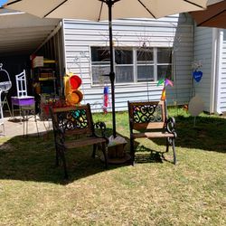 Patio Shade and chairs