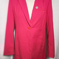 Vtg Mary Kay Cosmetics Brookhurst Red Blazer Jacket Sz 6P Shoulder Pads