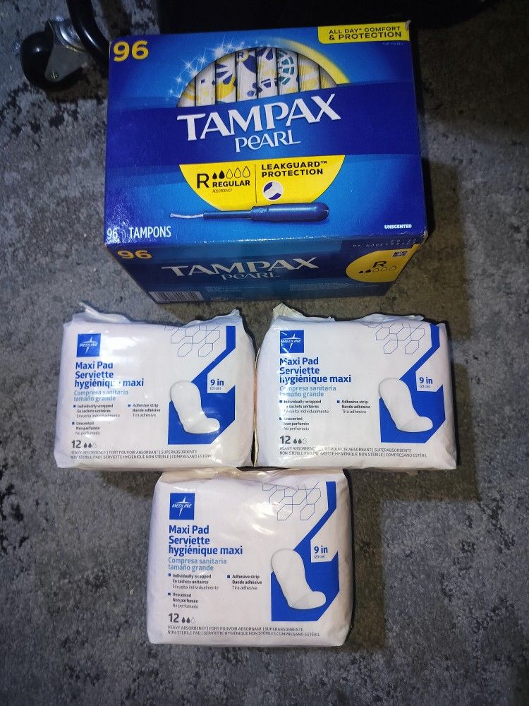 New Box Pearl Tampons And 3 Packs Pads New In Package 